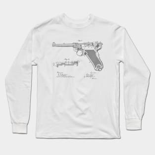 Gun Design vintage patent drawing Long Sleeve T-Shirt